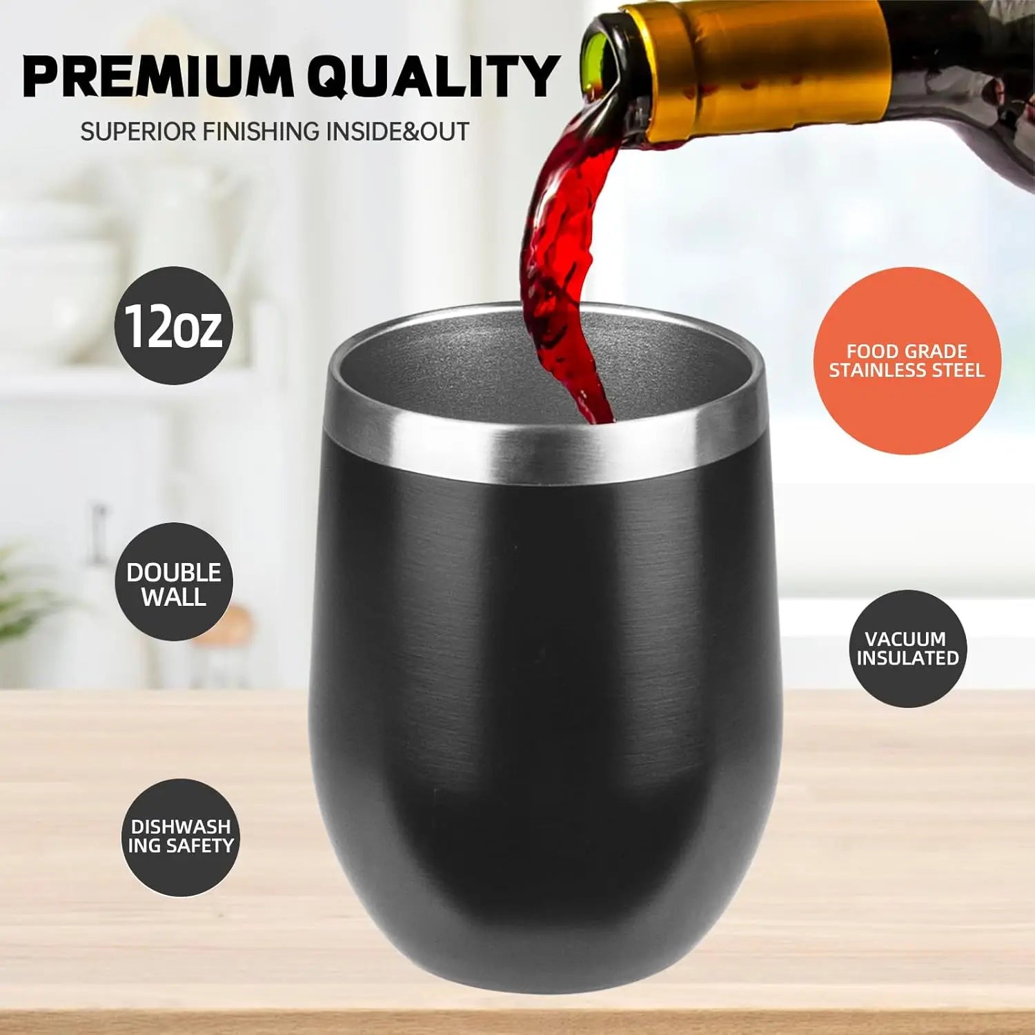 Copo Térmico Sem Haste 12oz — Elegância que Mantém a Temperatura Perfeita
