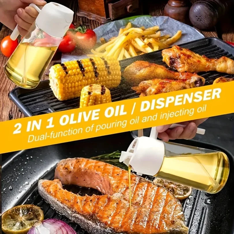 2-in-1 Borrifador premium de óleo em vidro